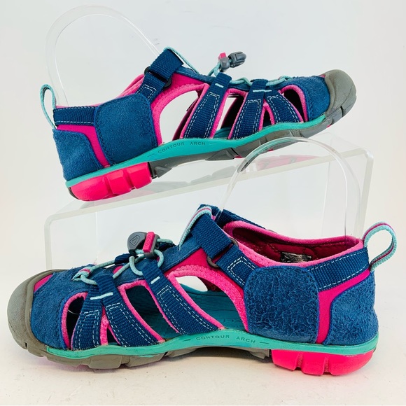 KEEN Big Kid's Youth Blue Pink Seacamp II CNX Waterproof Sandals size 3 EU 35 - Picture 5 of 11